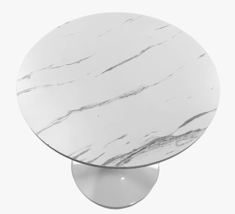 Round White Tulip Dining Table for Apartment & Small Spaces