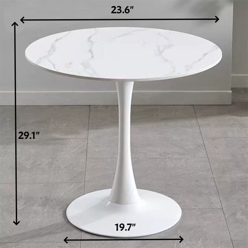 Round White Tulip Dining Table for Apartment & Small Spaces