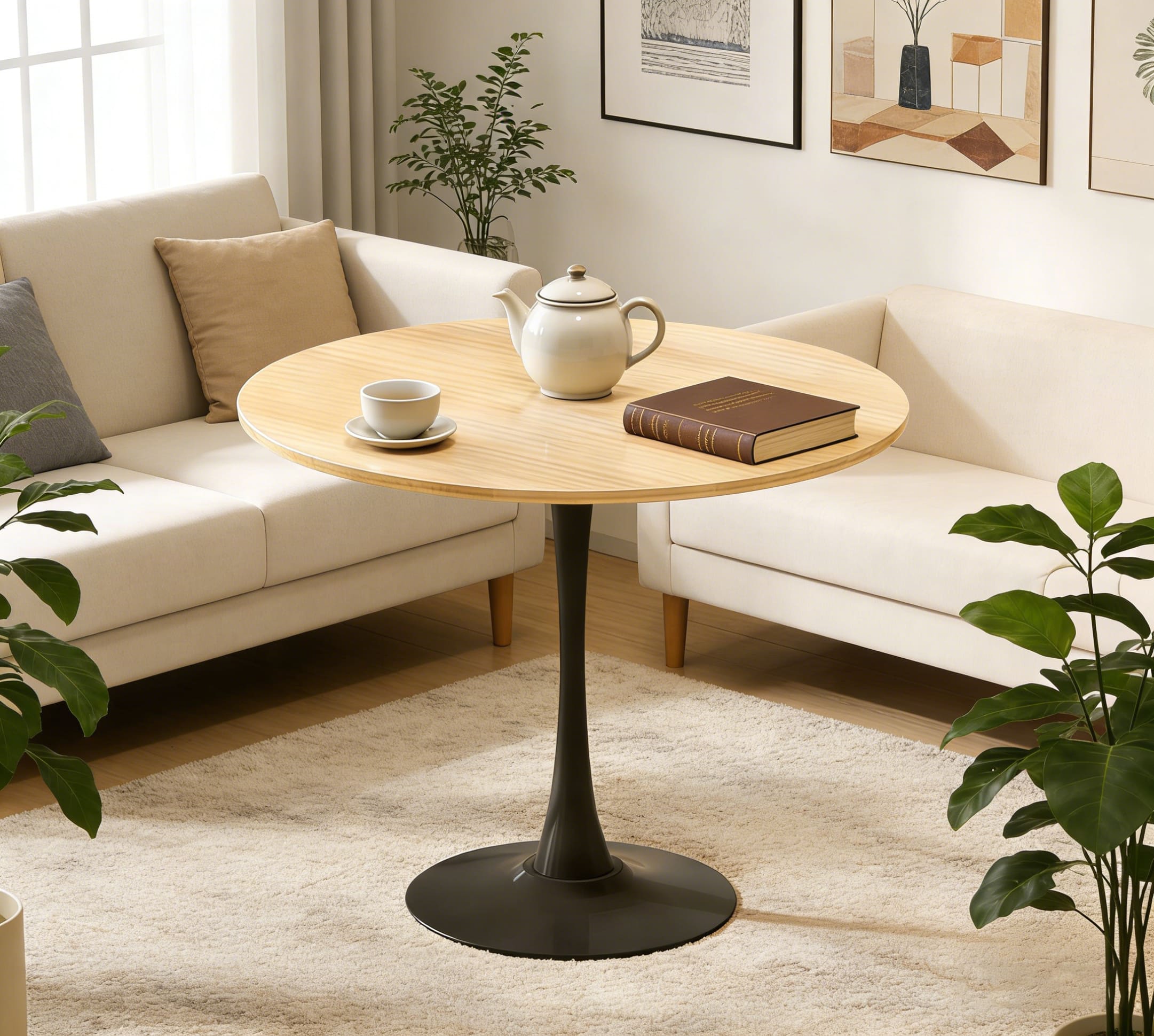 Round White Tulip Dining Table for Apartment & Small Spaces