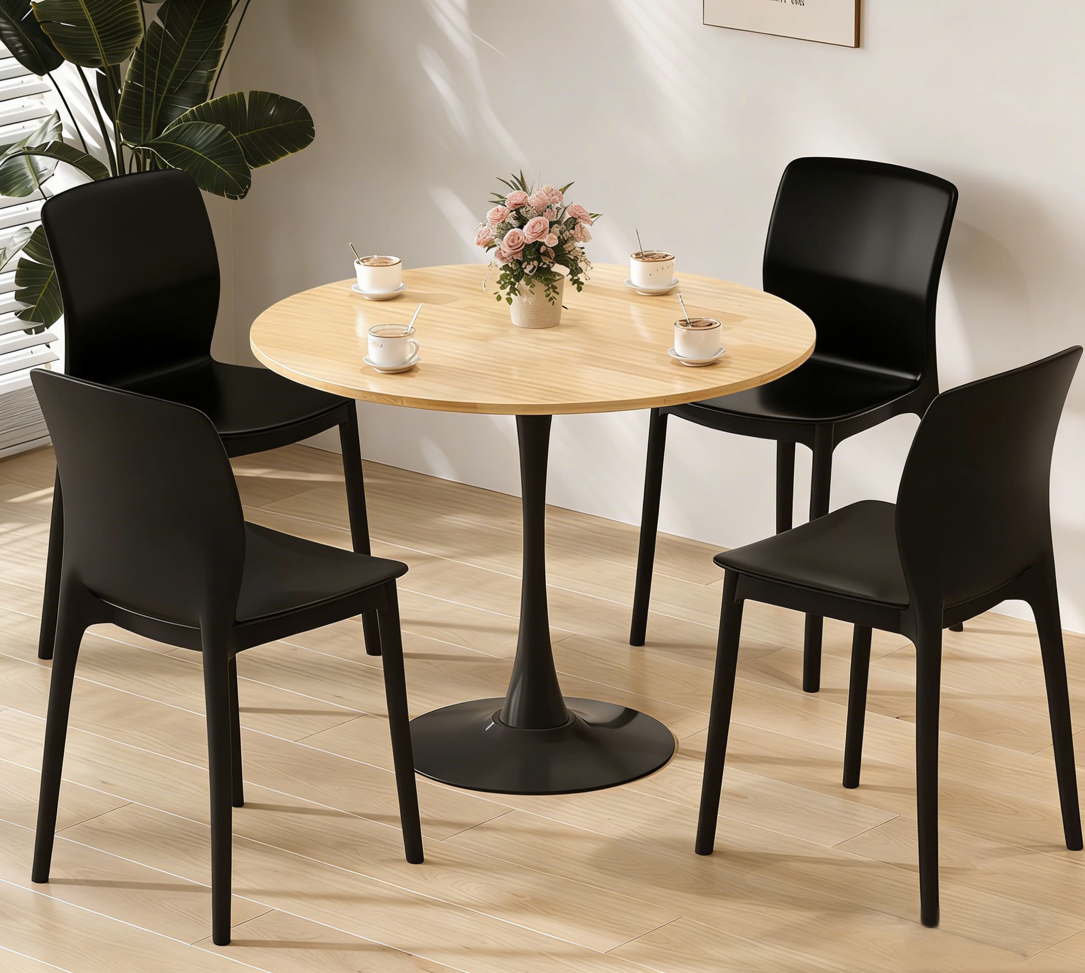 Round White Tulip Dining Table for Apartment & Small Spaces