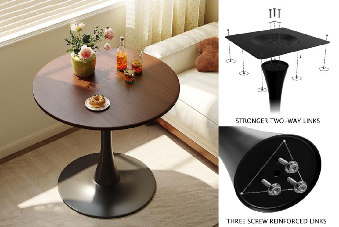 Round White Tulip Dining Table for Apartment & Small Spaces