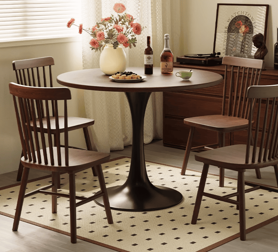 Round White Tulip Dining Table for Apartment & Small Spaces