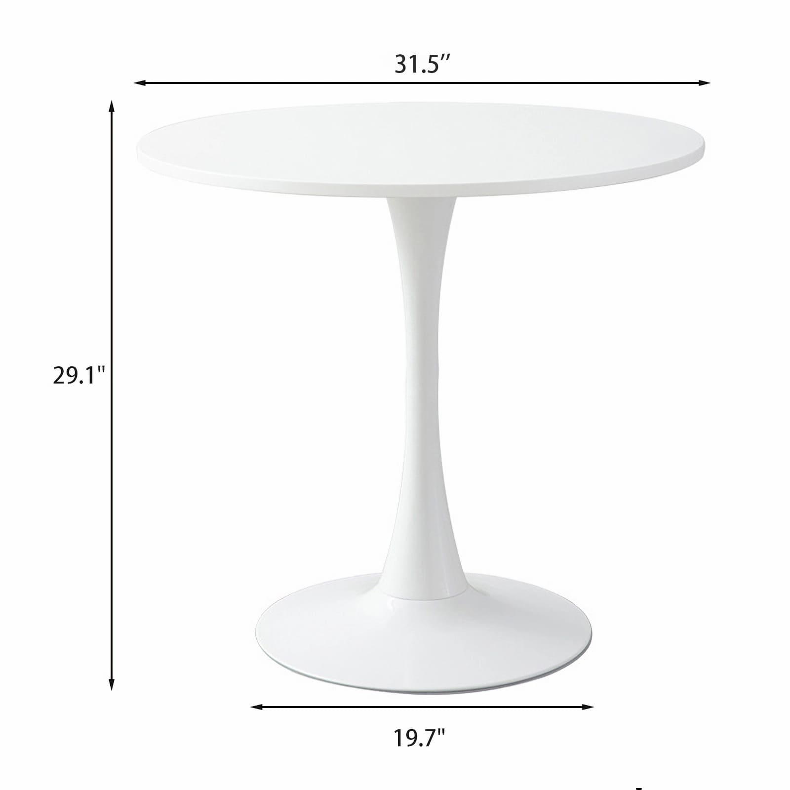 Round White Tulip Dining Table for Apartment & Small Spaces