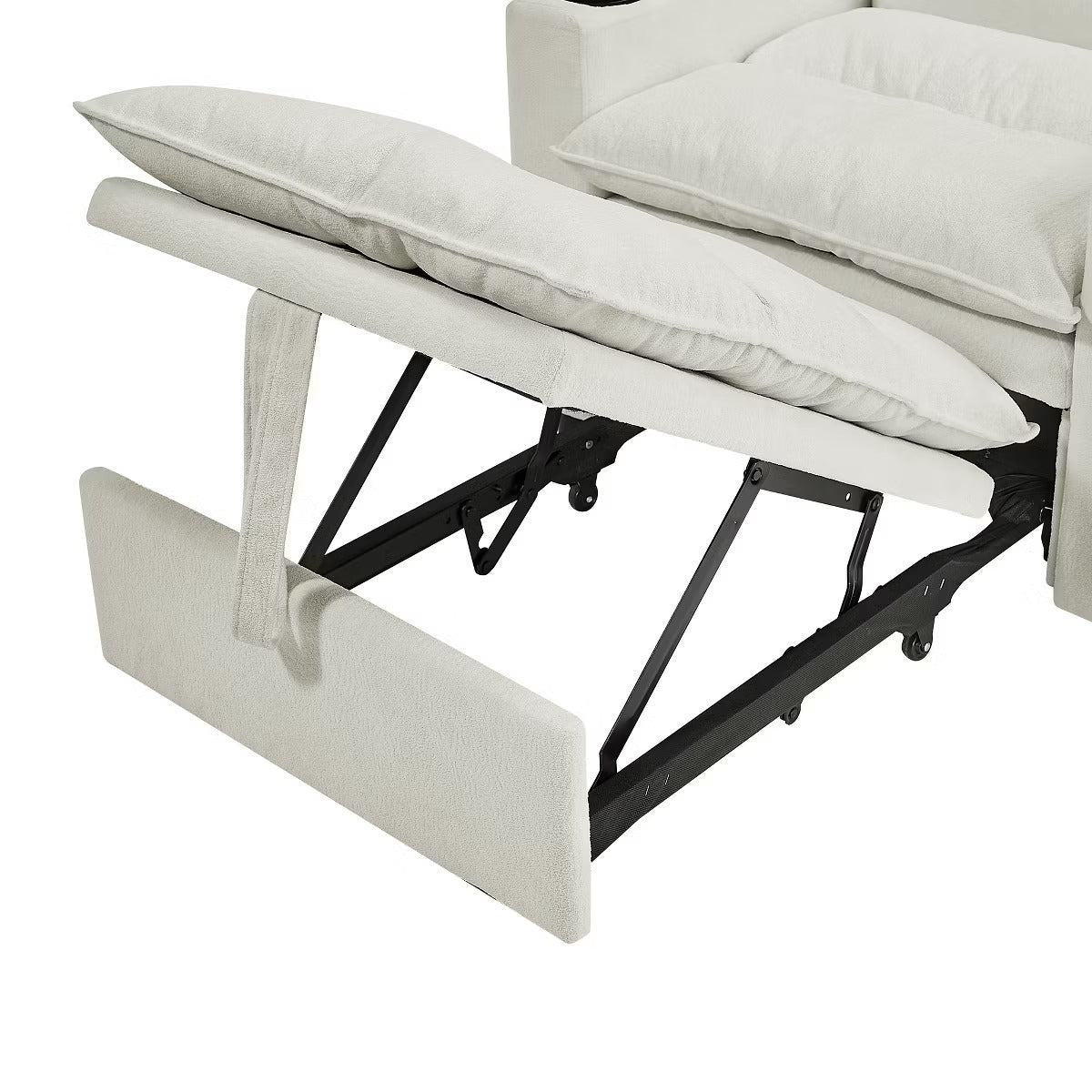 3-in-1 Convertible Sleeper Chair with Velvet Upholstery & Cup Holders