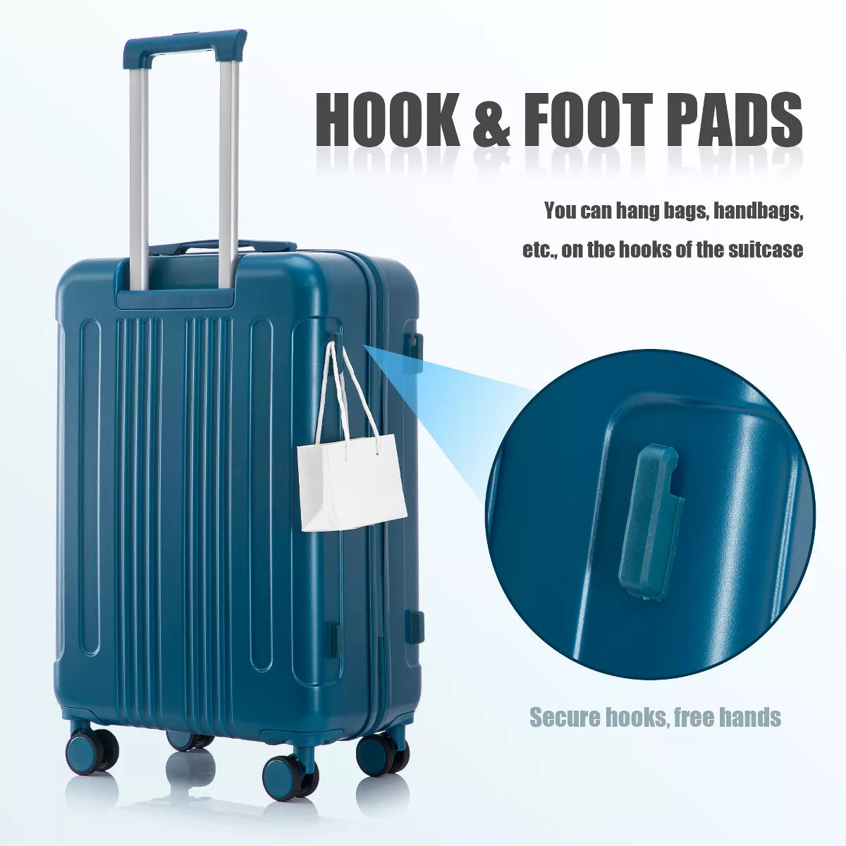 3 Piece Luggage Set with Durable ABS Hardshell, TSA Lock &Smooth 360 Spinner Wheels