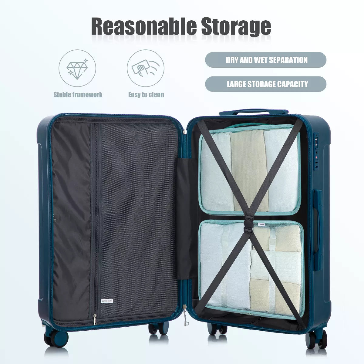 3 Piece Luggage Set with Durable ABS Hardshell, TSA Lock &Smooth 360 Spinner Wheels