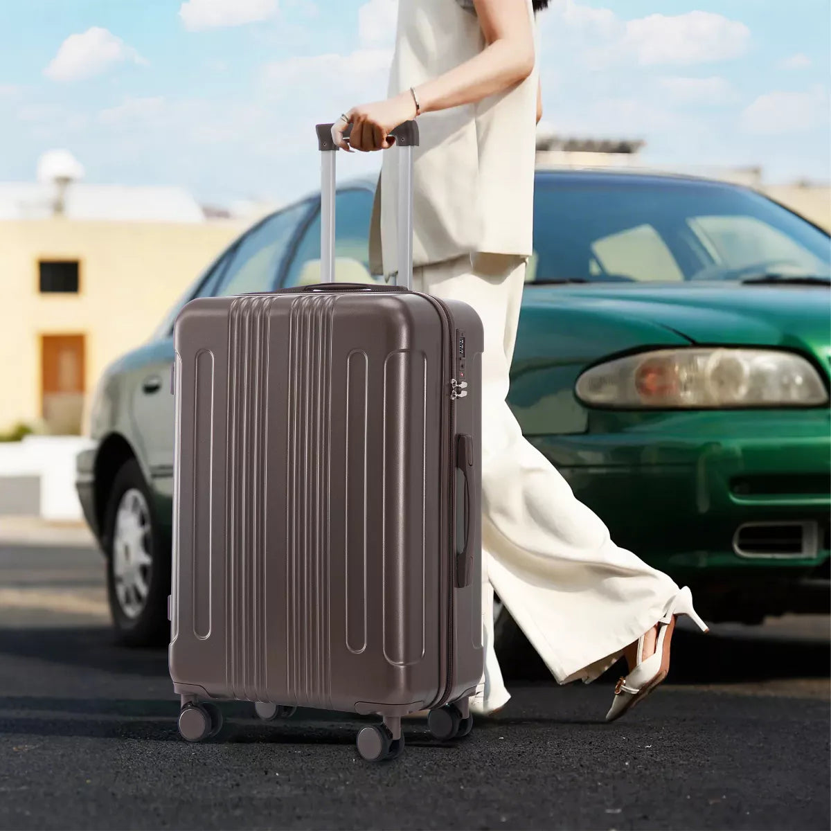 3 Piece Luggage Set with Durable ABS Hardshell, TSA Lock &Smooth 360 Spinner Wheels