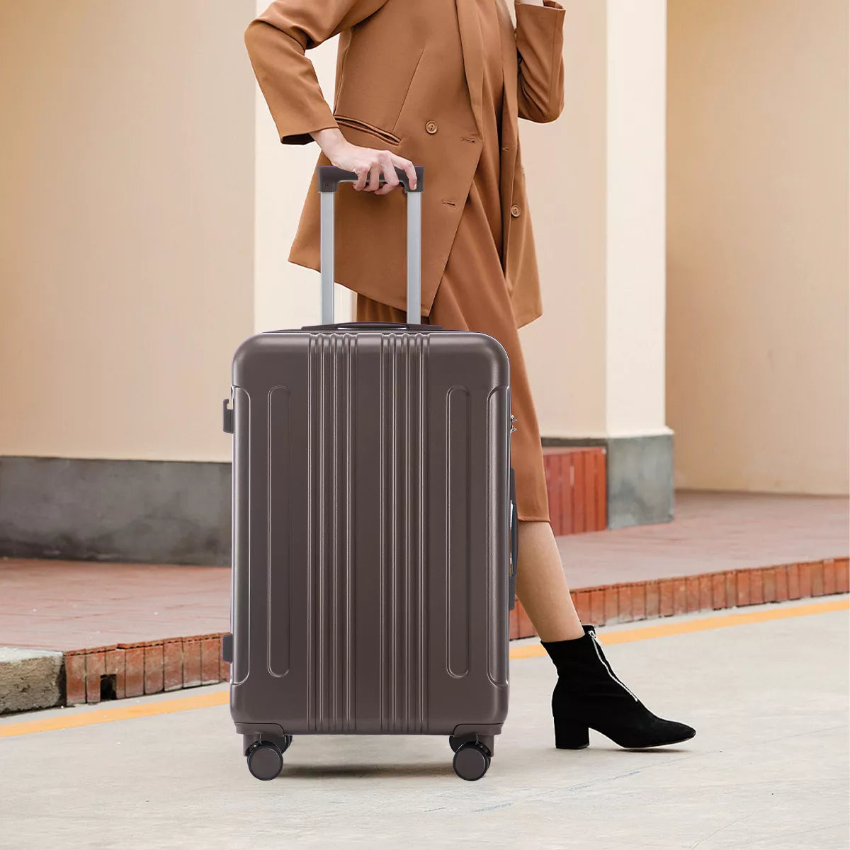 3 Piece Luggage Set with Durable ABS Hardshell, TSA Lock &Smooth 360 Spinner Wheels