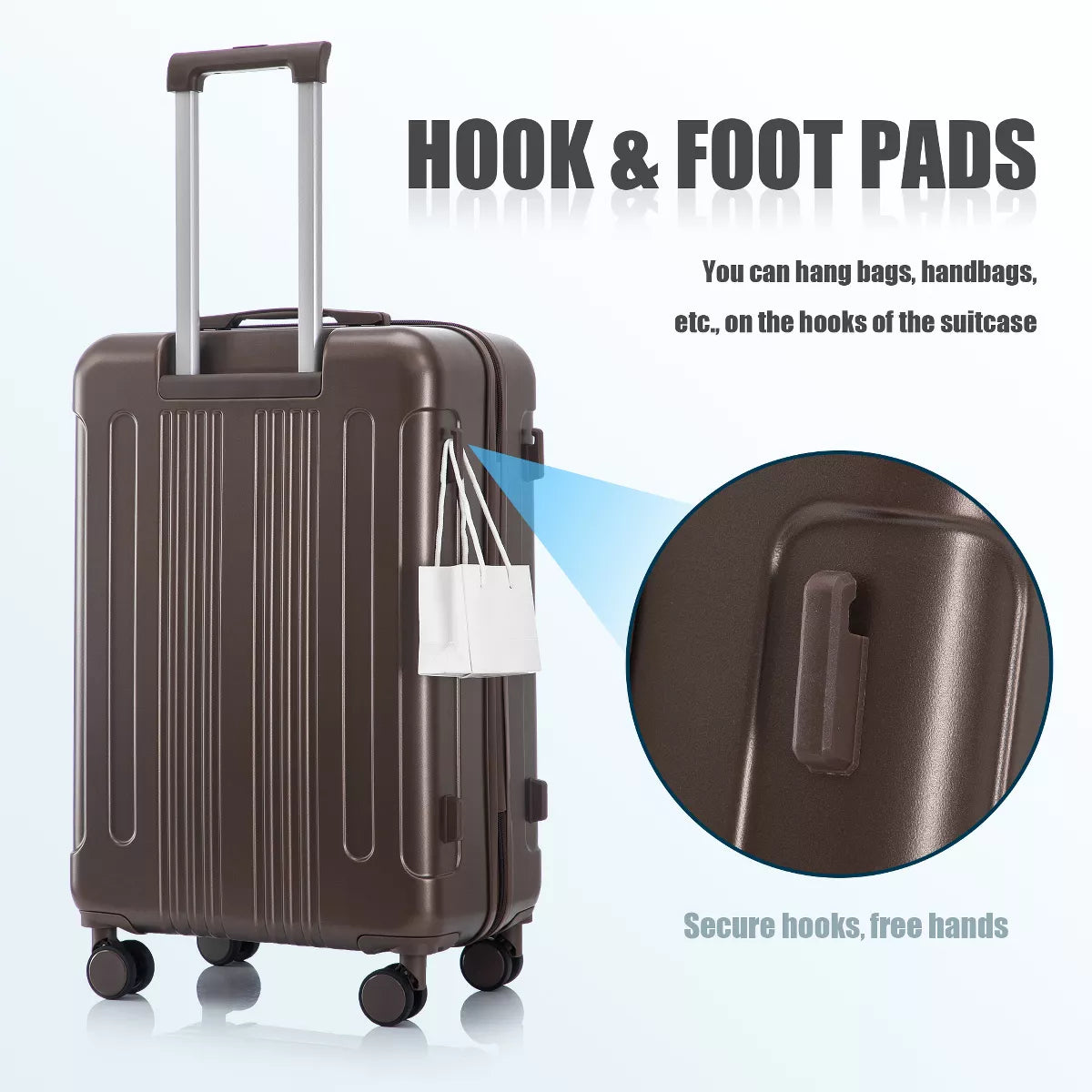 3 Piece Luggage Set with Durable ABS Hardshell, TSA Lock &Smooth 360 Spinner Wheels