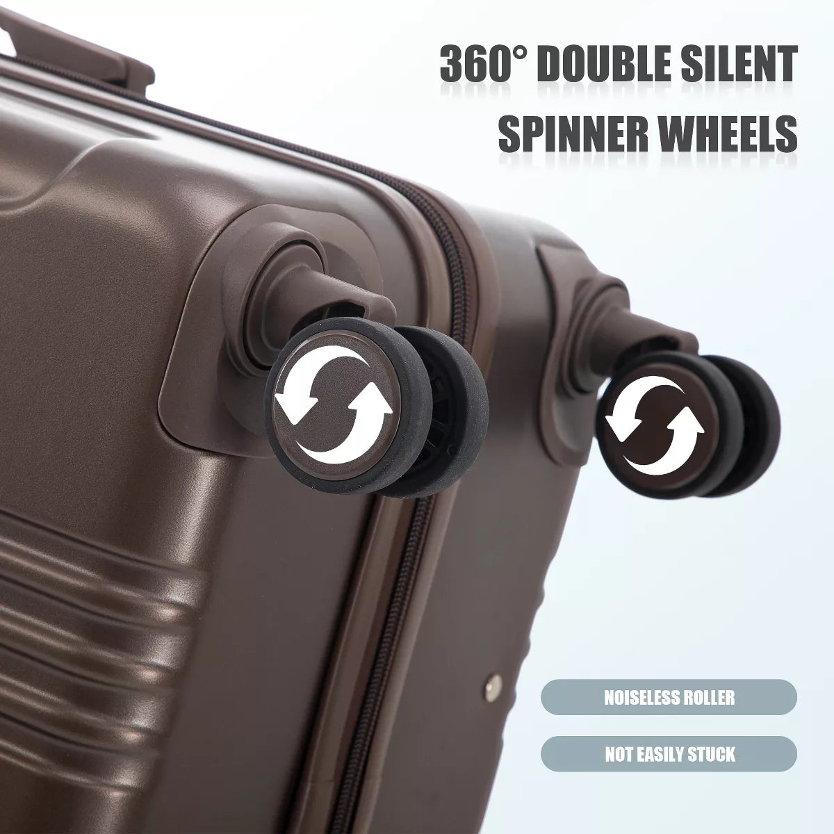 3 Piece Luggage Set with Durable ABS Hardshell, TSA Lock &Smooth 360 Spinner Wheels