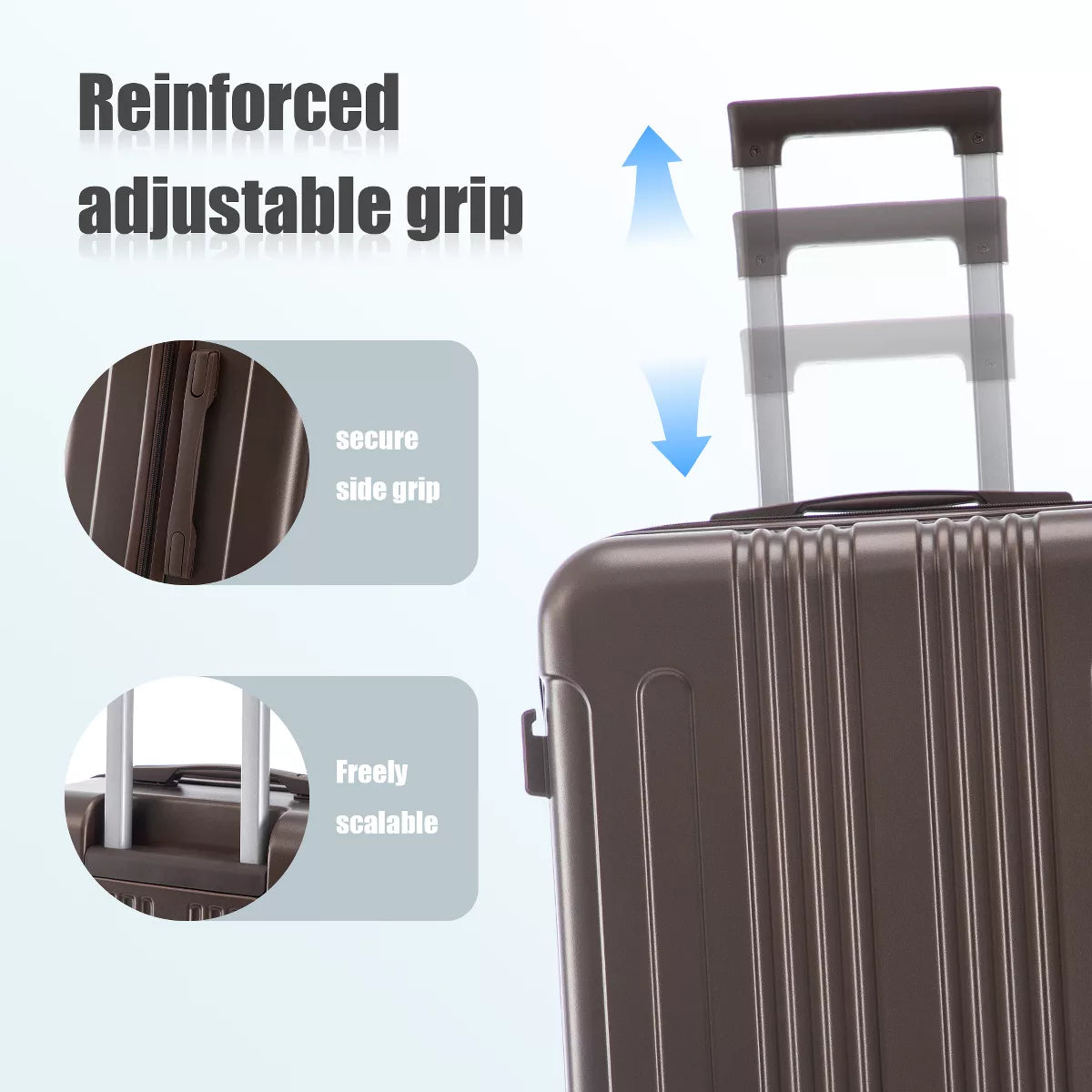 3 Piece Luggage Set with Durable ABS Hardshell, TSA Lock &Smooth 360 Spinner Wheels