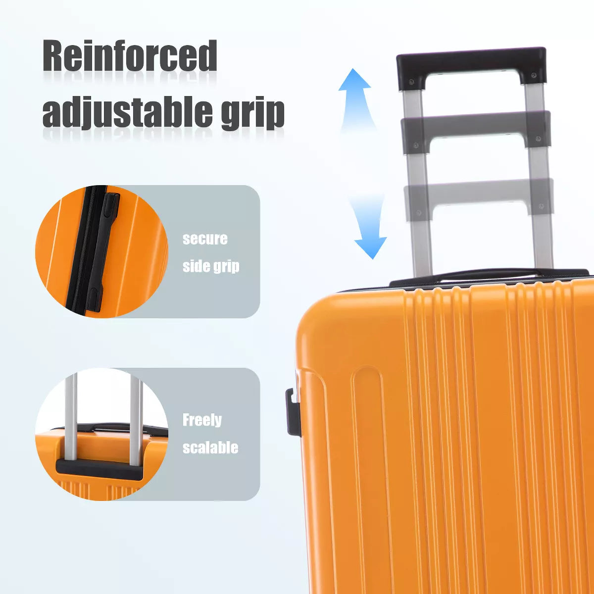 3 Piece Luggage Set with Durable ABS Hardshell, TSA Lock &Smooth 360 Spinner Wheels