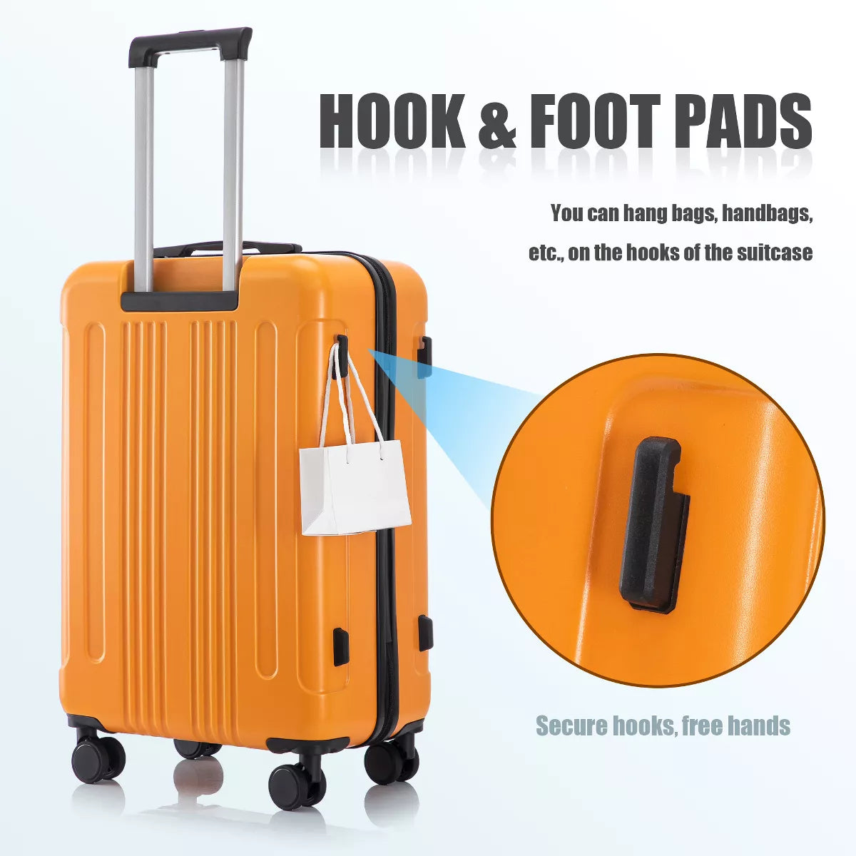 3 Piece Luggage Set with Durable ABS Hardshell, TSA Lock &Smooth 360 Spinner Wheels