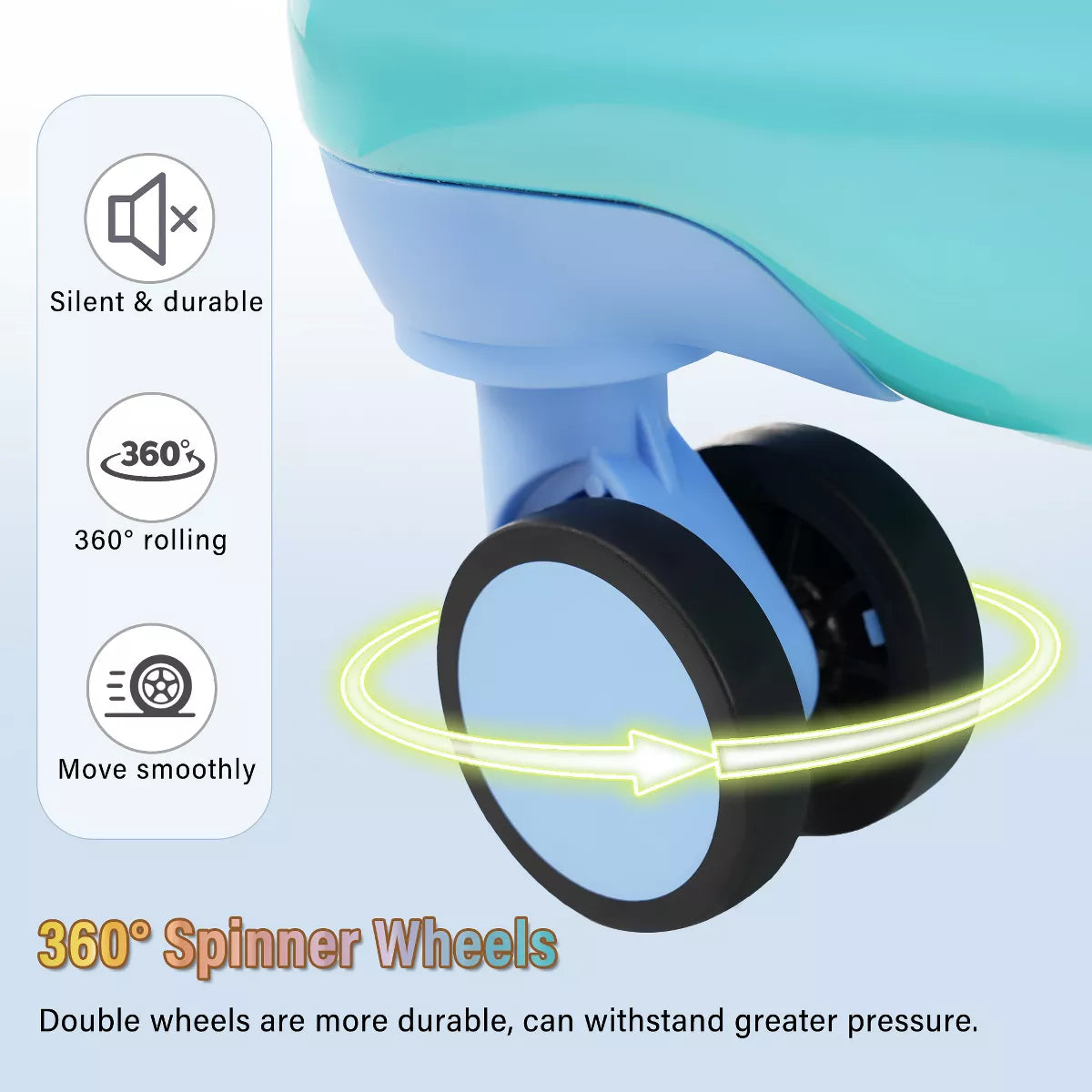 Carry-On Luggage Set with Spinner Wheels, TSA Lock & Cup Holder