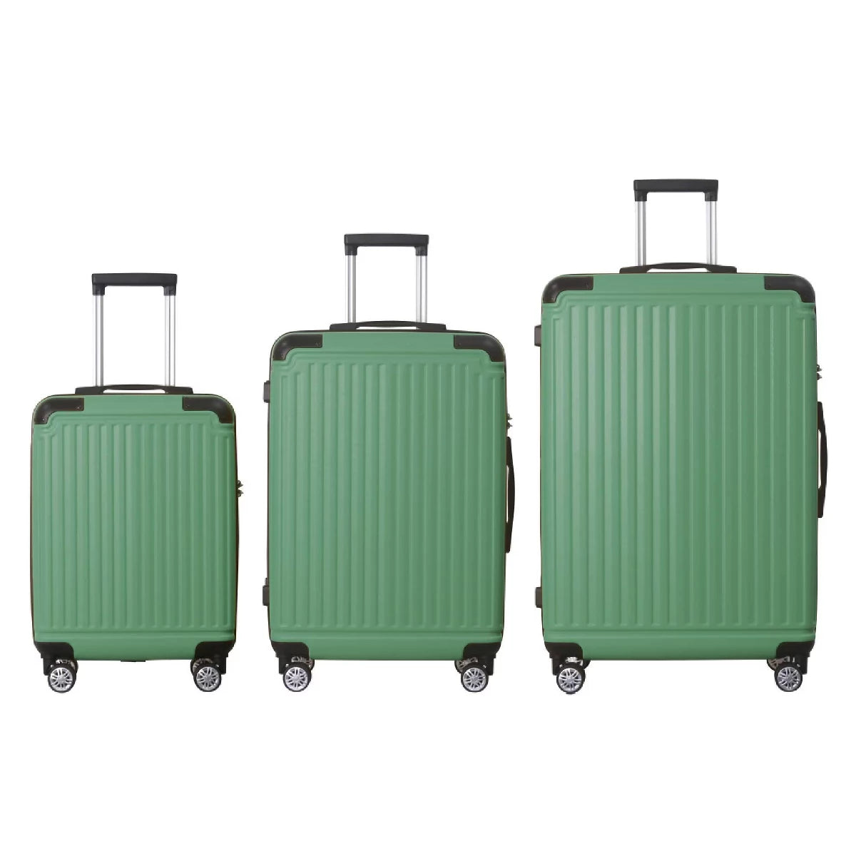 3-Piece ABS Hardside Luggage Set 20/24/28" with Spinner Wheels & TSA Lock