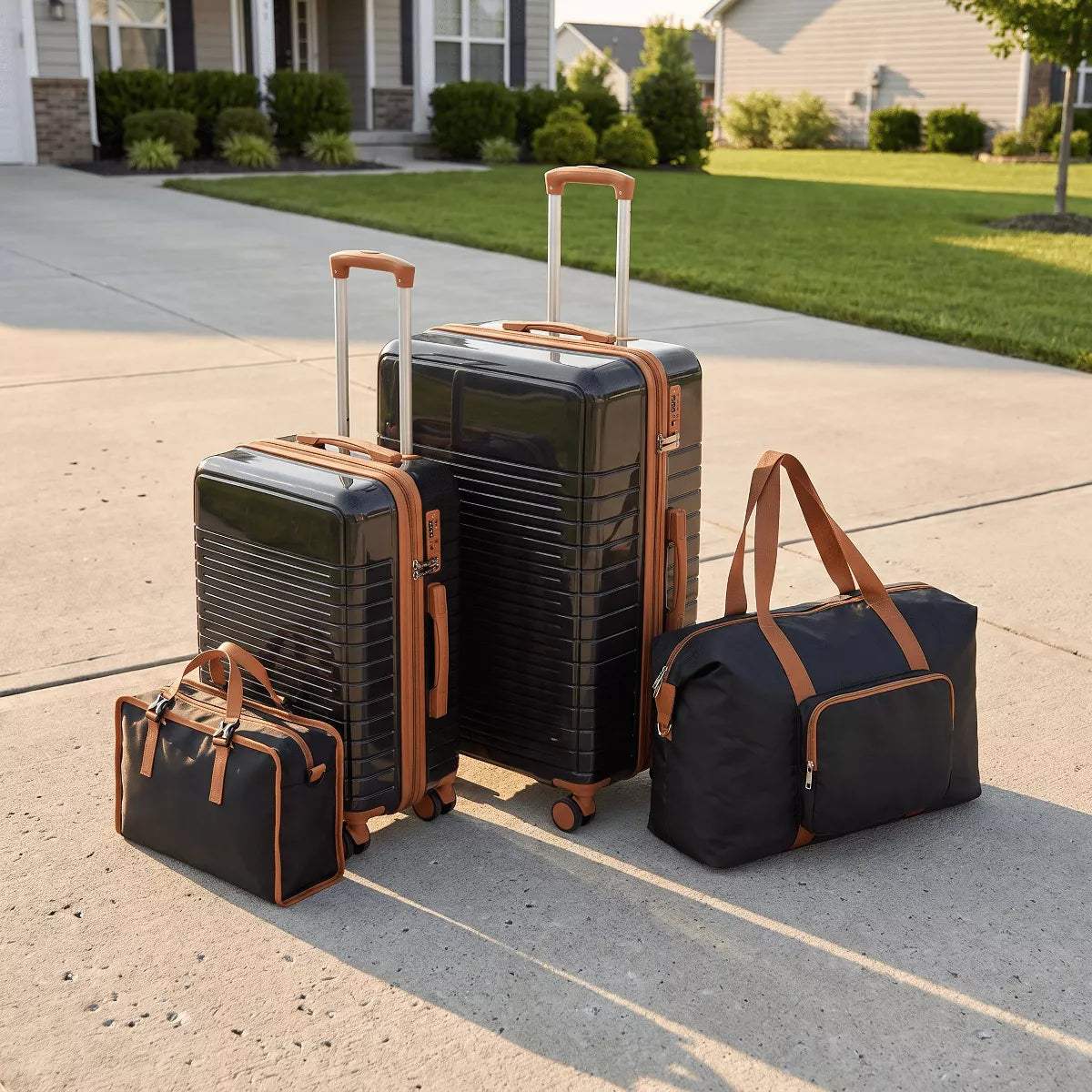 5-Piece PP Luggage Set with TSA Lock & Silent Spinner Wheels