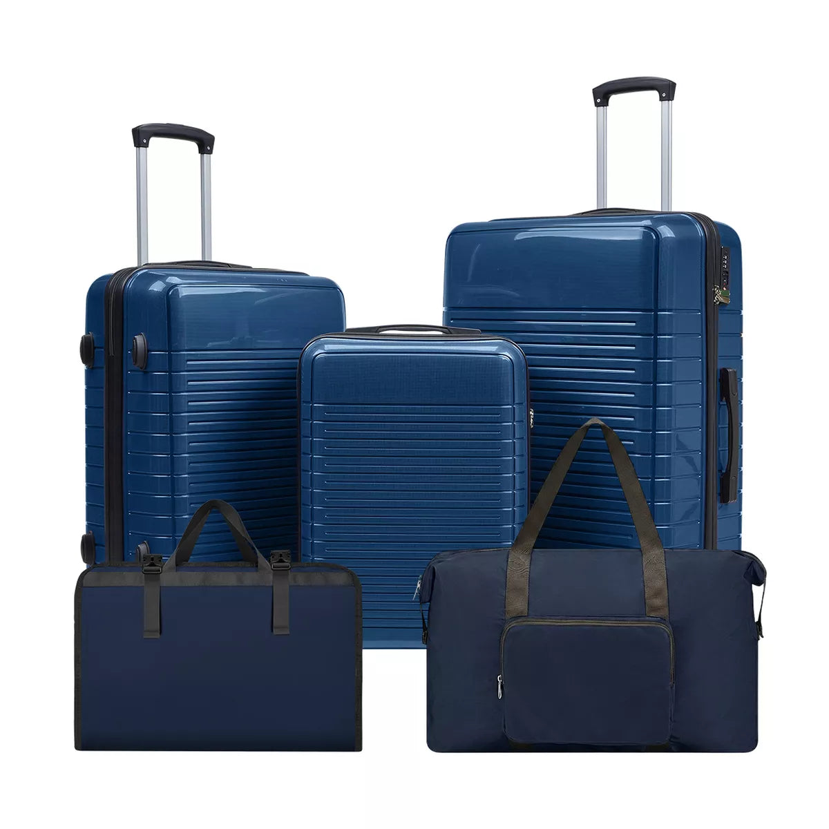 5-Piece PP Luggage Set with TSA Lock & Silent Spinner Wheels
