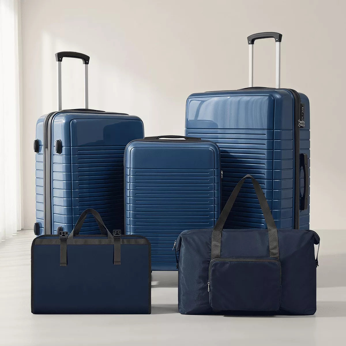 5-Piece PP Luggage Set with TSA Lock & Silent Spinner Wheels