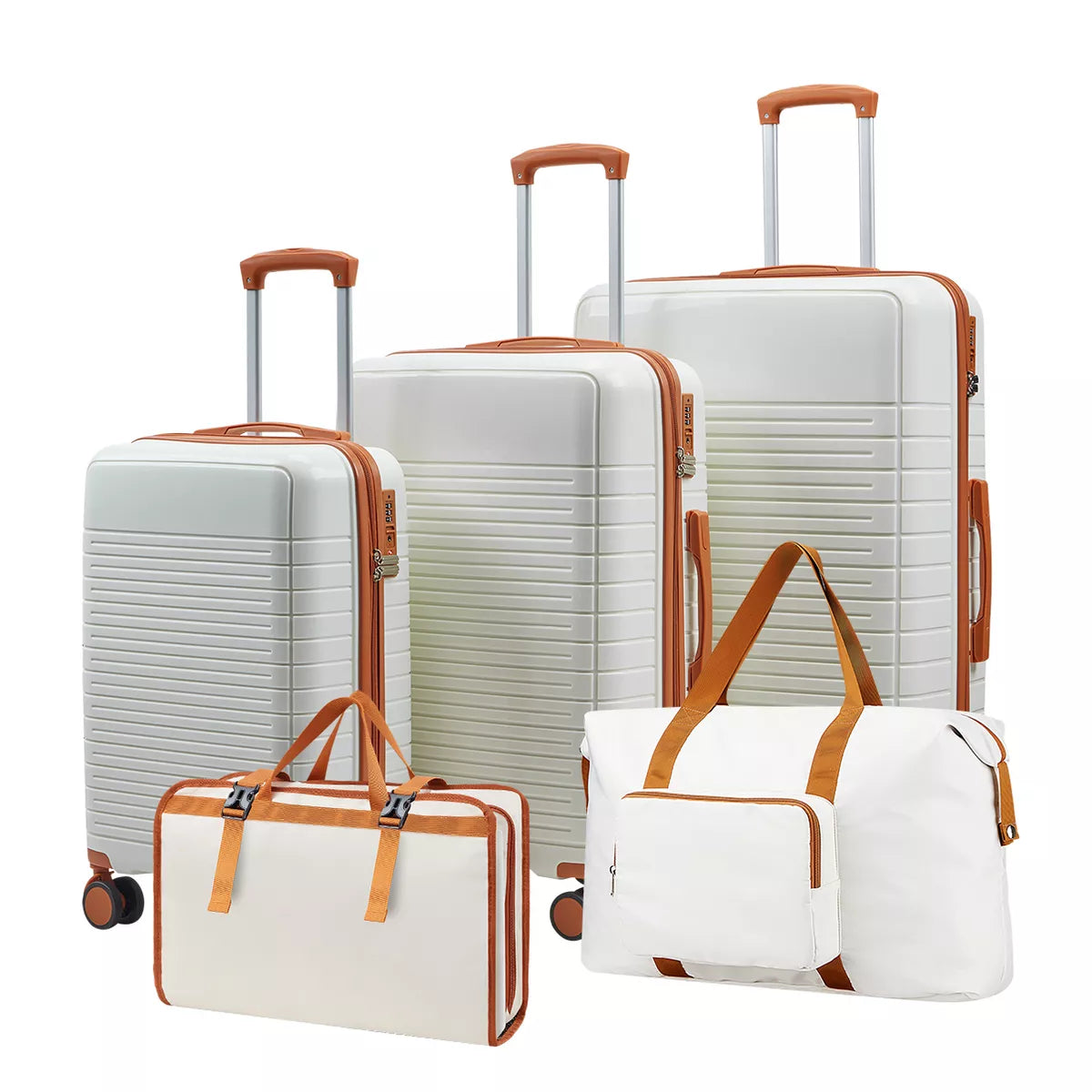 5-Piece PP Luggage Set with TSA Lock & Silent Spinner Wheels