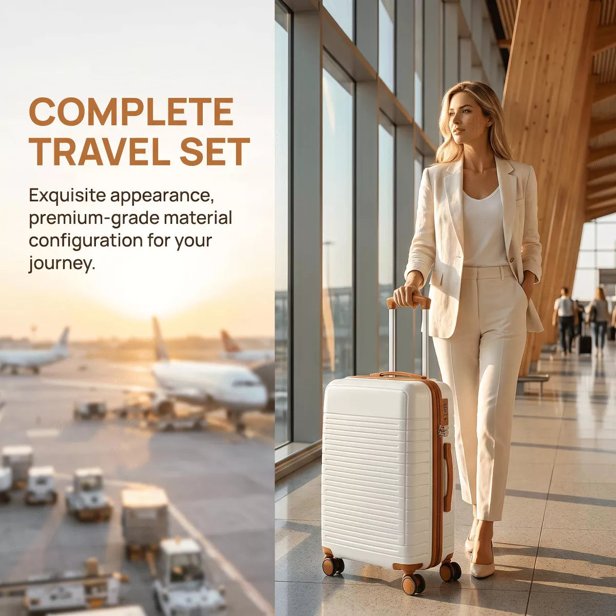 5-Piece PP Luggage Set with TSA Lock & Silent Spinner Wheels