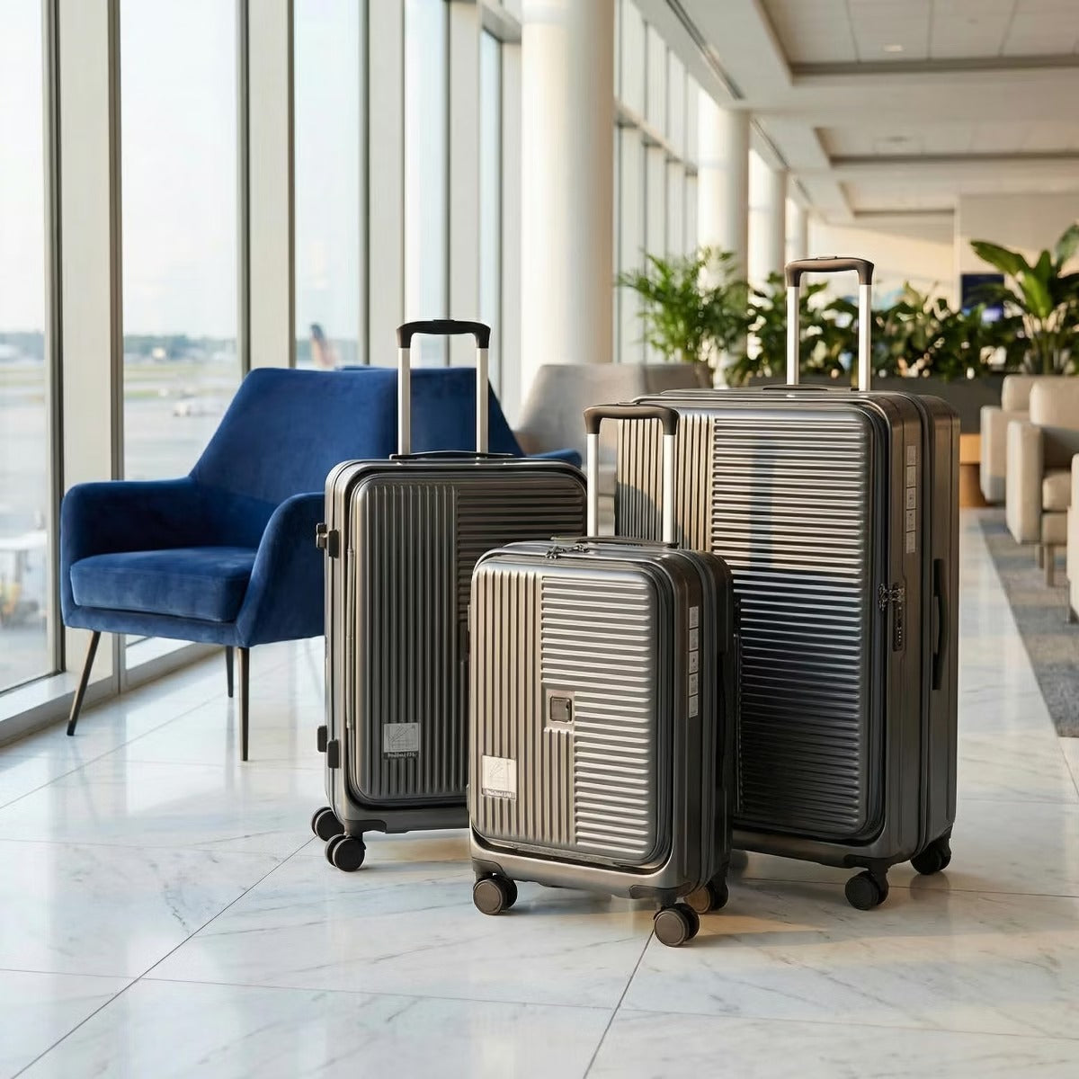 Front Opening Luggage Set with TSA Lock, Expandable Hardshell Suitcases