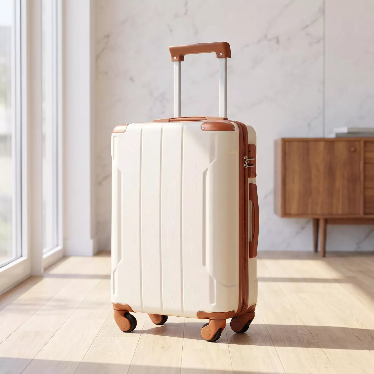 Carry On Spinner Suitcase - Lightweight ABS Hardshell with TSA Lock