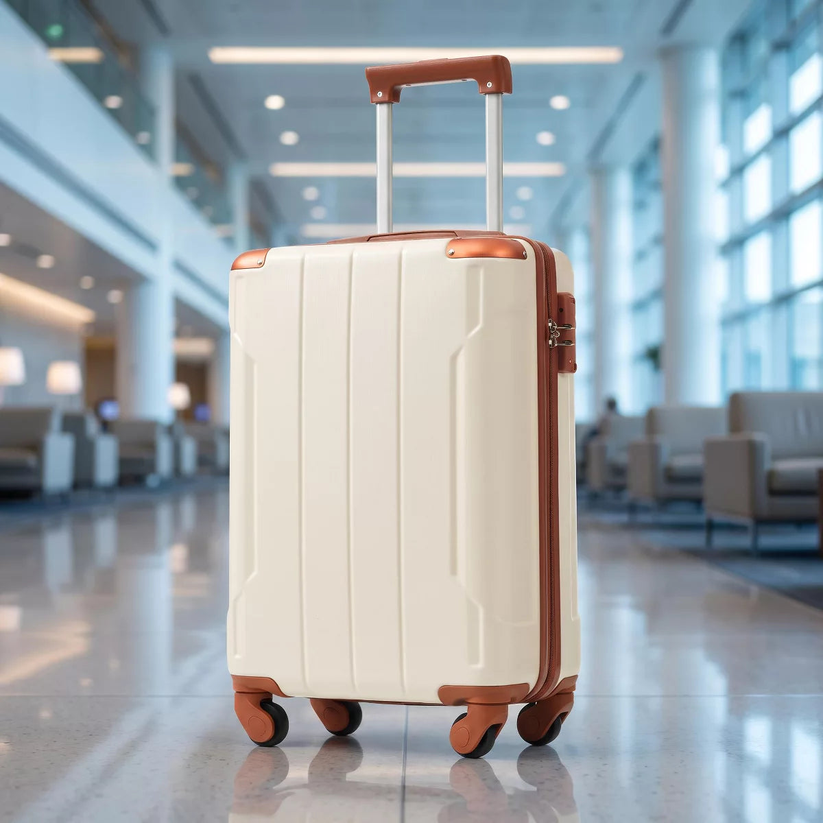 Carry On Spinner Suitcase - Lightweight ABS Hardshell with TSA Lock
