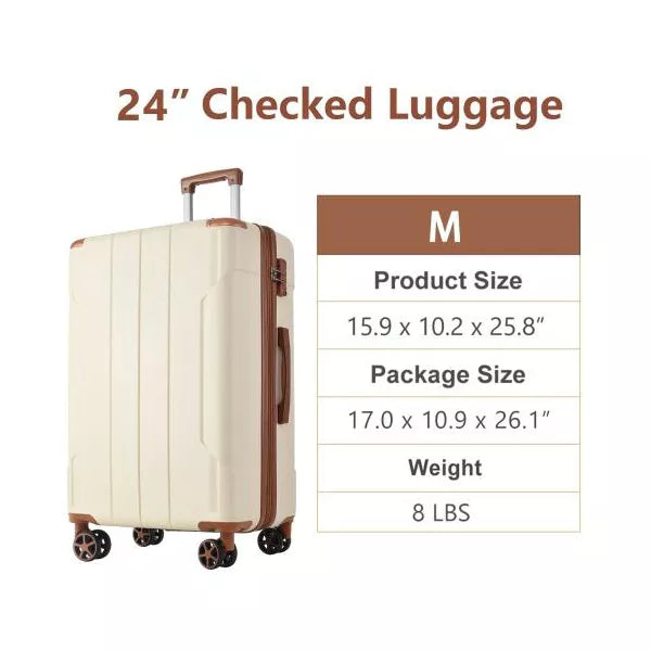 Carry On Spinner Suitcase - Lightweight ABS Hardshell with TSA Lock