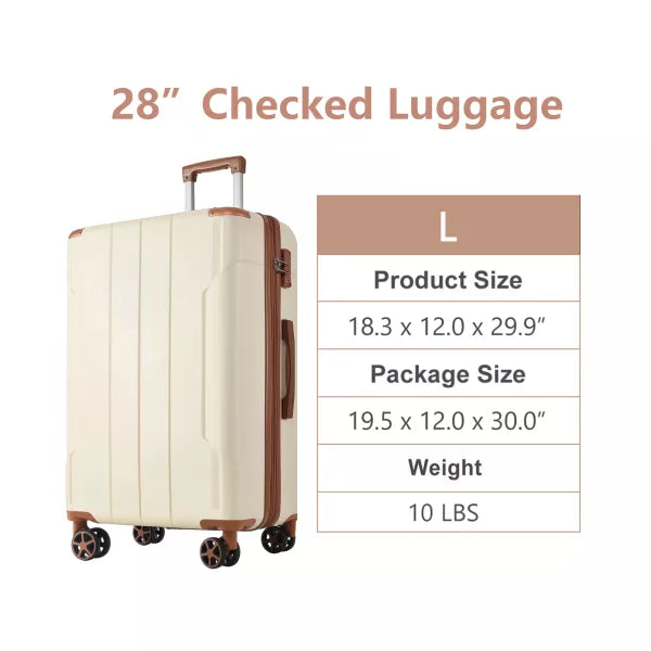 Carry On Spinner Suitcase - Lightweight ABS Hardshell with TSA Lock