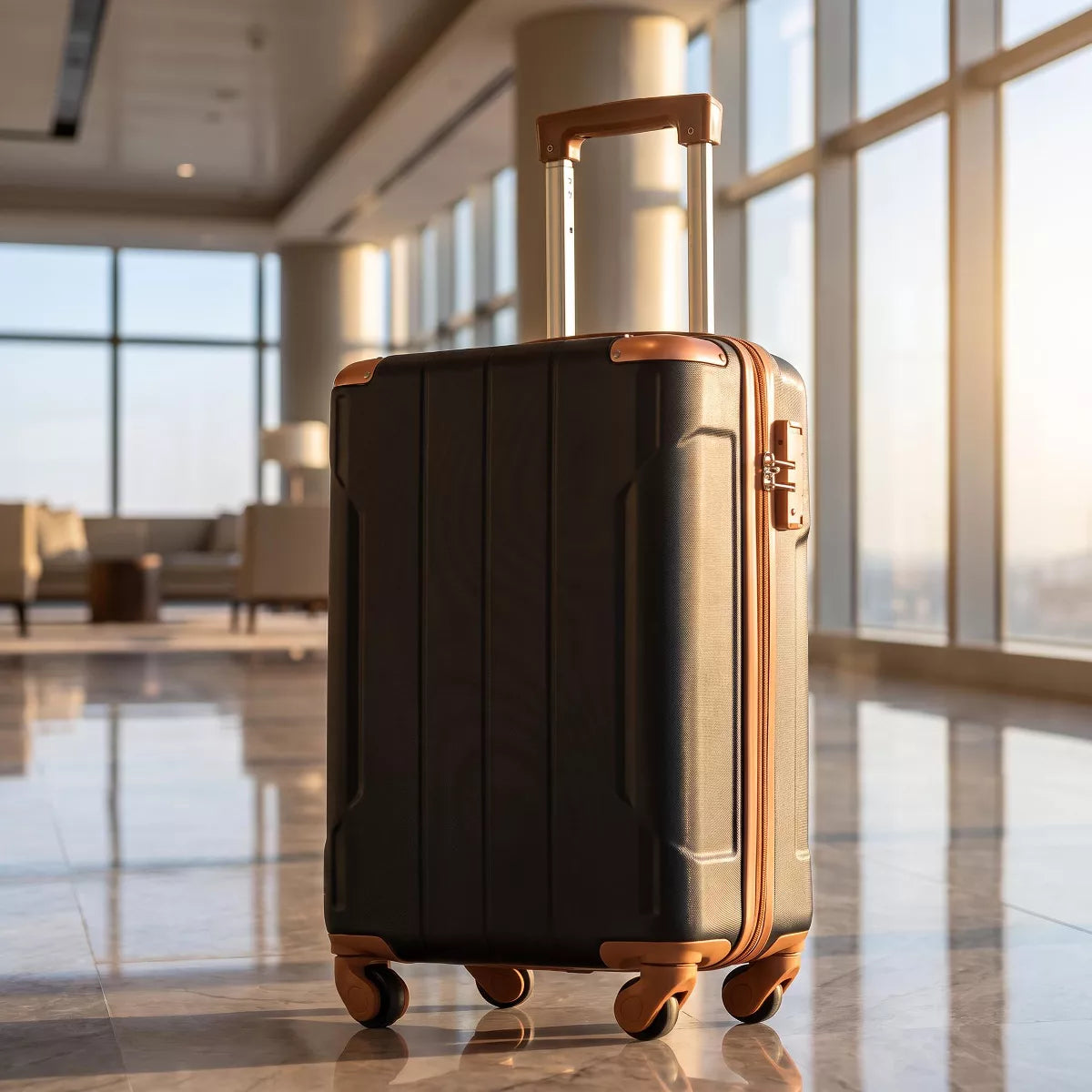 Carry On Spinner Suitcase - Lightweight ABS Hardshell with TSA Lock