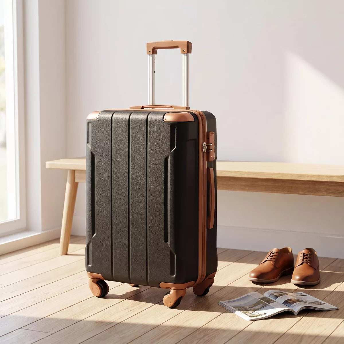 Carry On Spinner Suitcase - Lightweight ABS Hardshell with TSA Lock