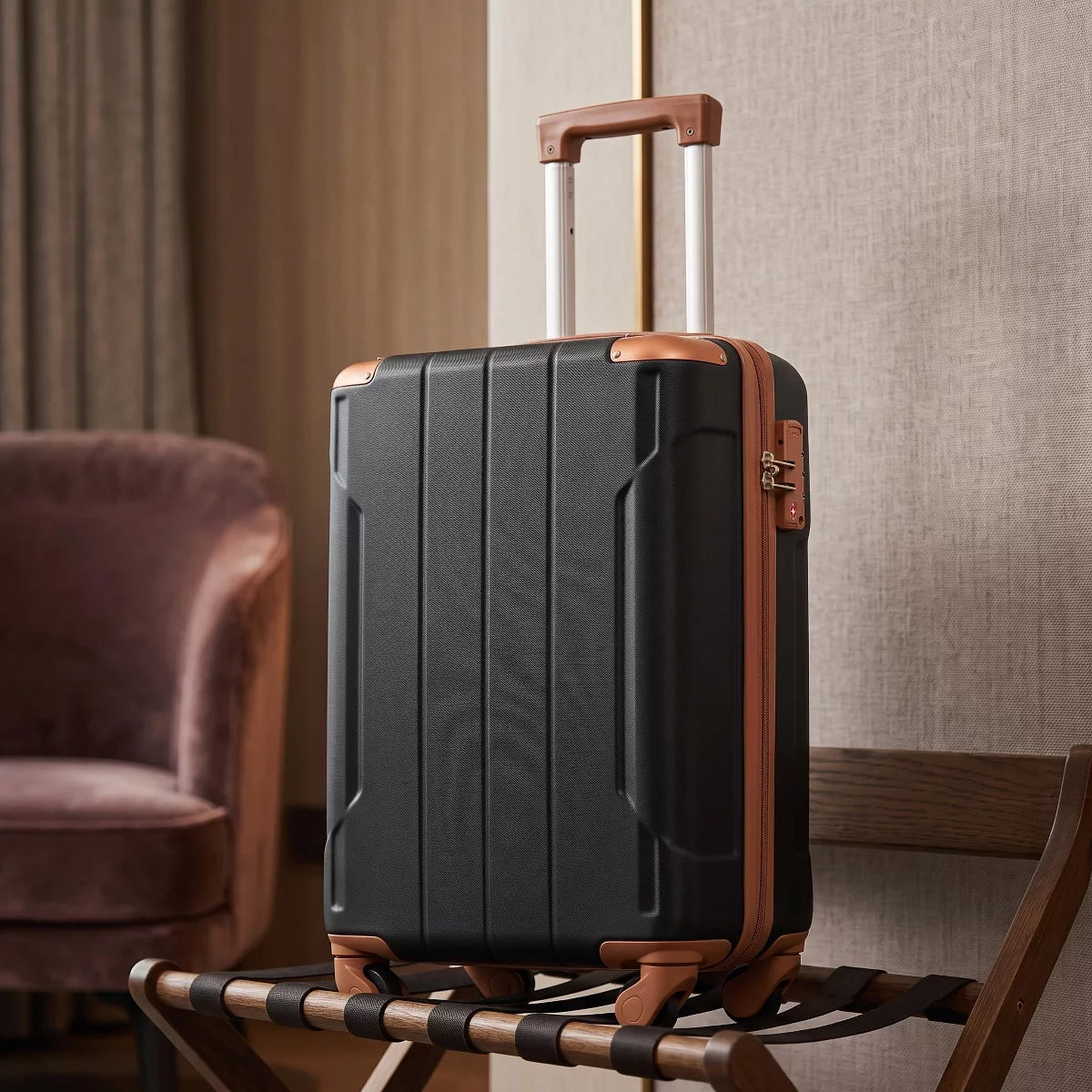 Carry On Spinner Suitcase - Lightweight ABS Hardshell with TSA Lock