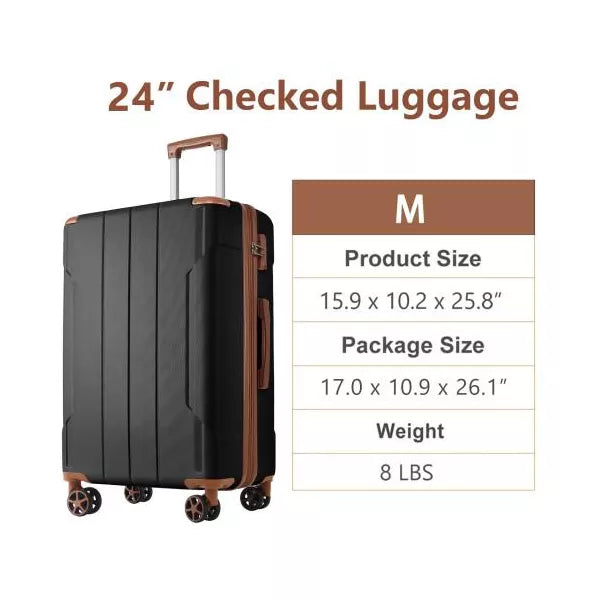 Carry On Spinner Suitcase - Lightweight ABS Hardshell with TSA Lock