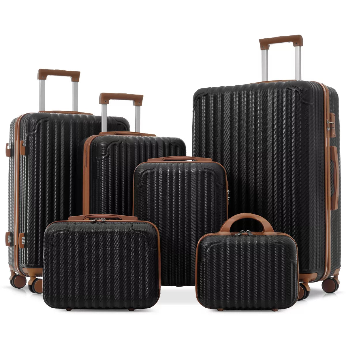 6-Piece Hardshell Luggage Set with Lightweight Spinner Suitcases