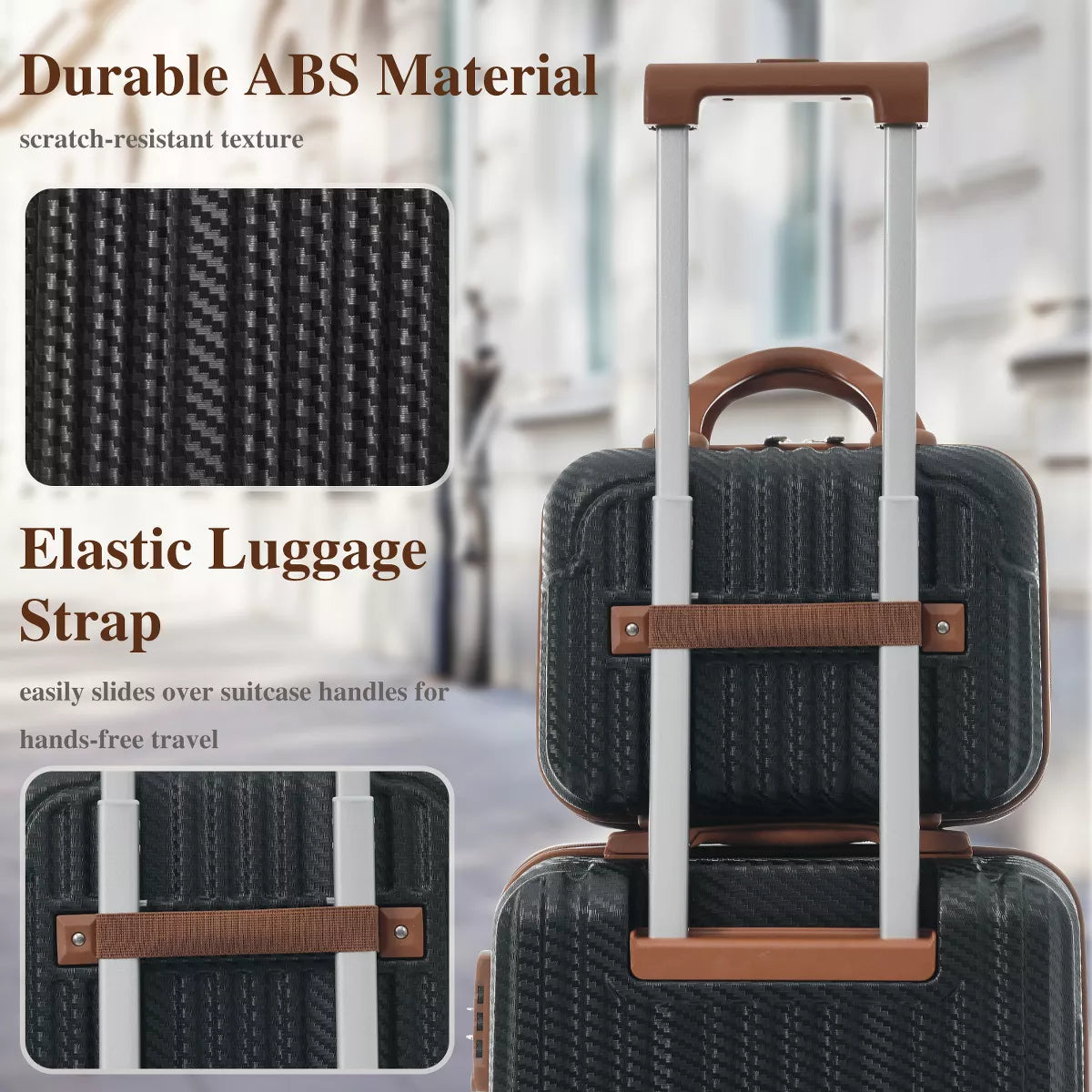 6-Piece Hardshell Luggage Set with Lightweight Spinner Suitcases