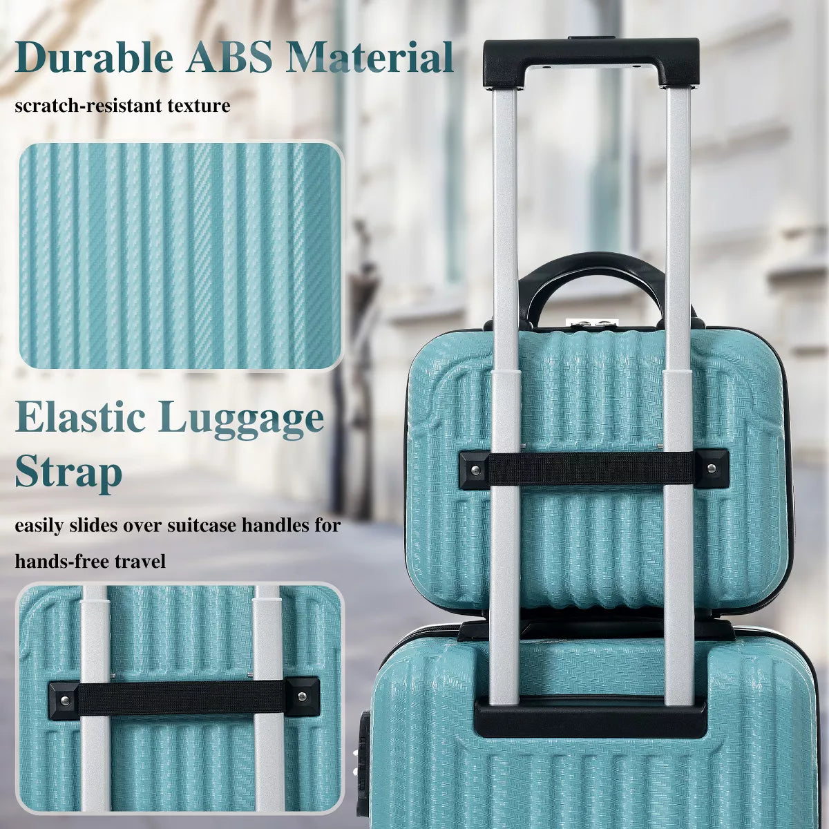 6-Piece Hardshell Luggage Set with Lightweight Spinner Suitcases