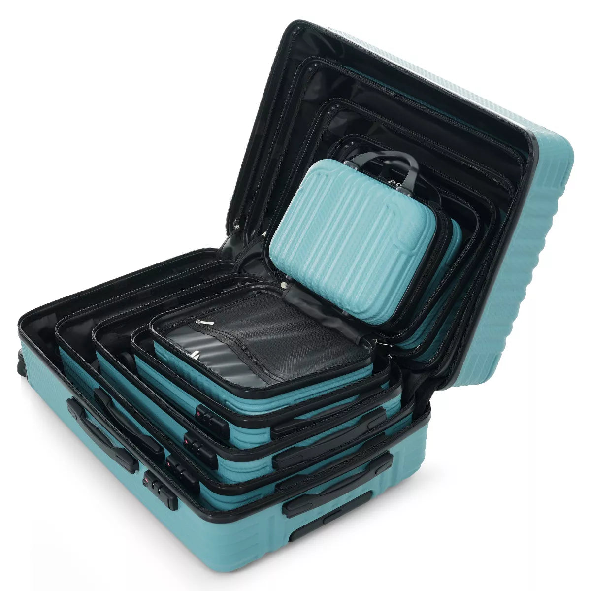 6-Piece Hardshell Luggage Set with Lightweight Spinner Suitcases