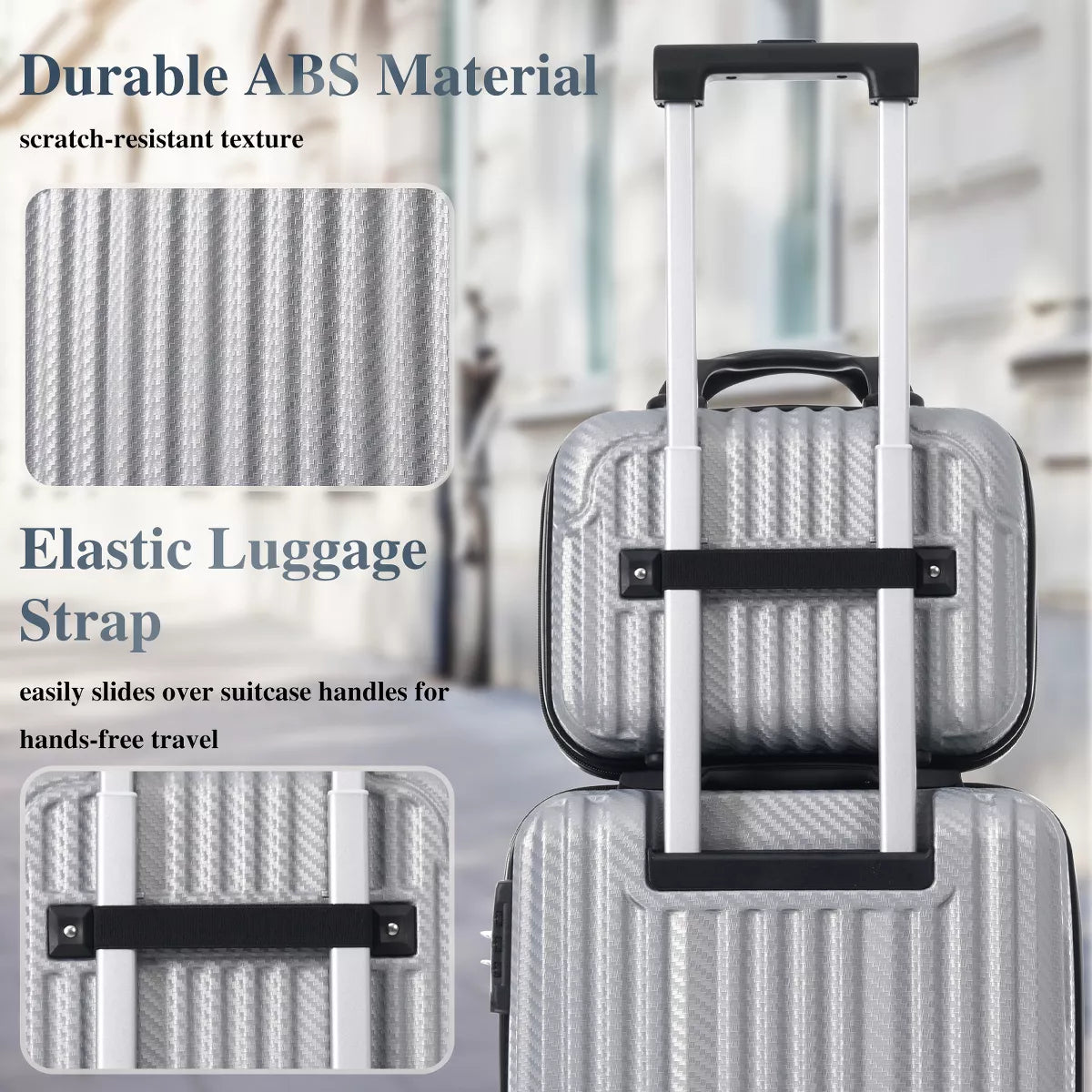6-Piece Hardshell Luggage Set with Lightweight Spinner Suitcases