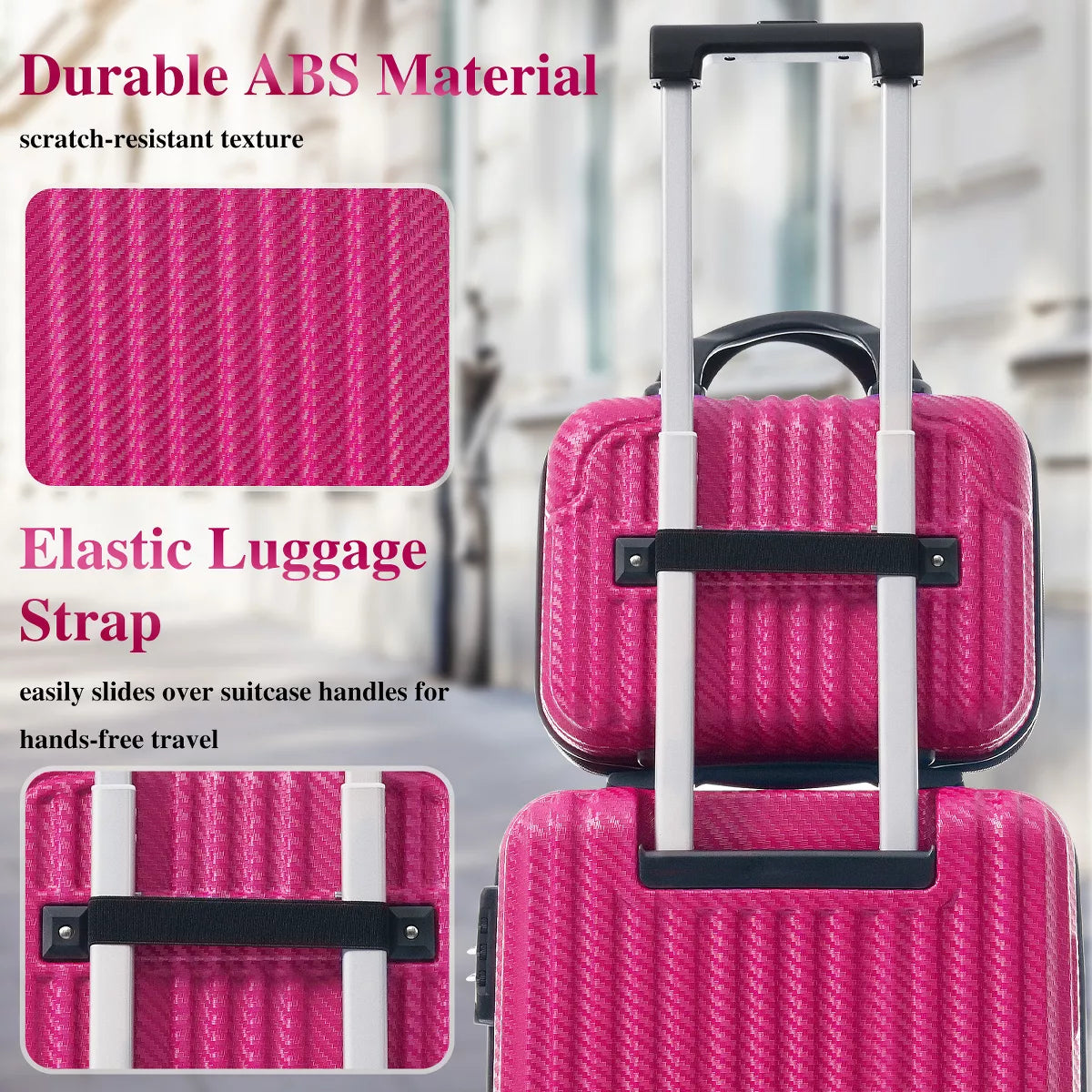 6-Piece Hardshell Luggage Set with Lightweight Spinner Suitcases