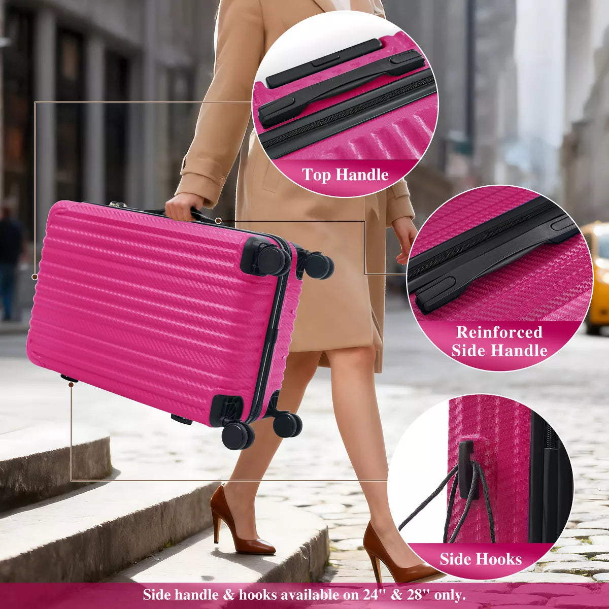 6-Piece Hardshell Luggage Set with Lightweight Spinner Suitcases