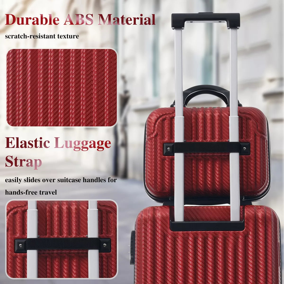 6-Piece Hardshell Luggage Set with Lightweight Spinner Suitcases