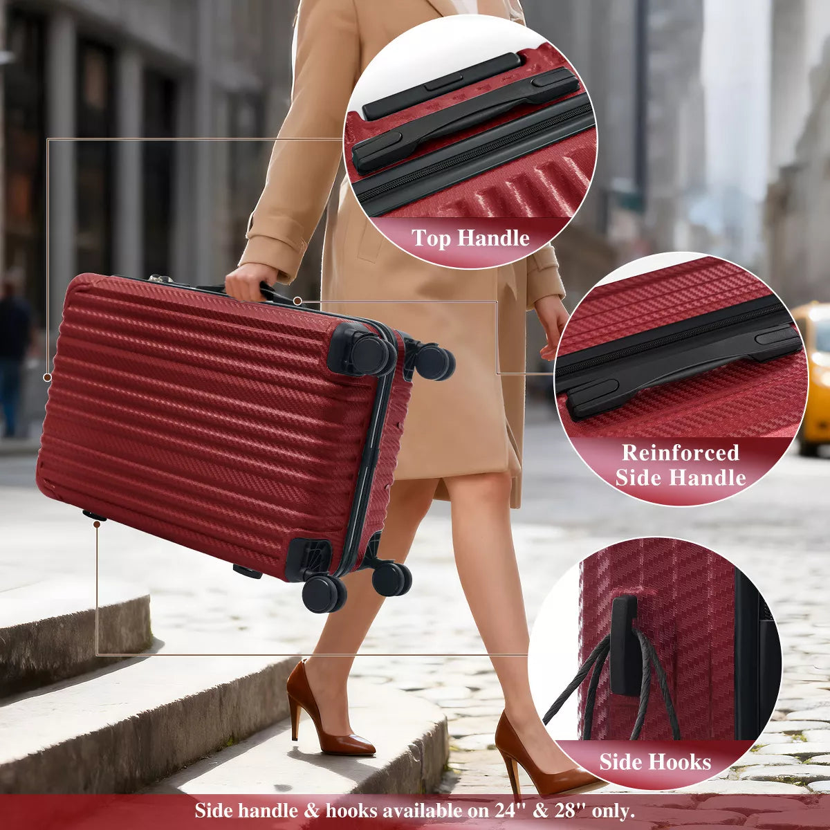6-Piece Hardshell Luggage Set with Lightweight Spinner Suitcases