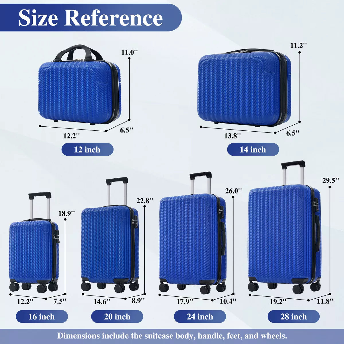 6-Piece Hardshell Luggage Set with Lightweight Spinner Suitcases