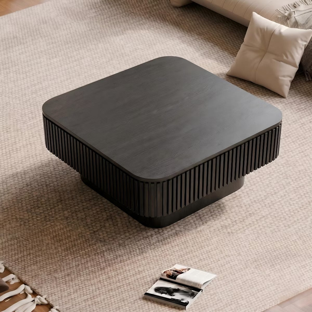 Storage Coffee Table, 31.5-Inch Square with Hidden Flip-Top Lid