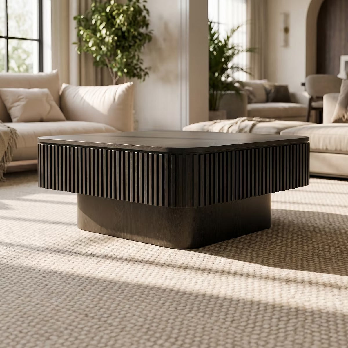 Storage Coffee Table, 31.5-Inch Square with Hidden Flip-Top Lid