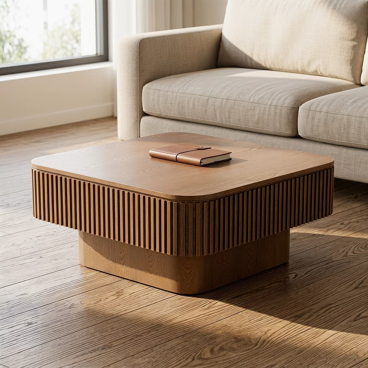 Storage Coffee Table, 31.5-Inch Square with Hidden Flip-Top Lid