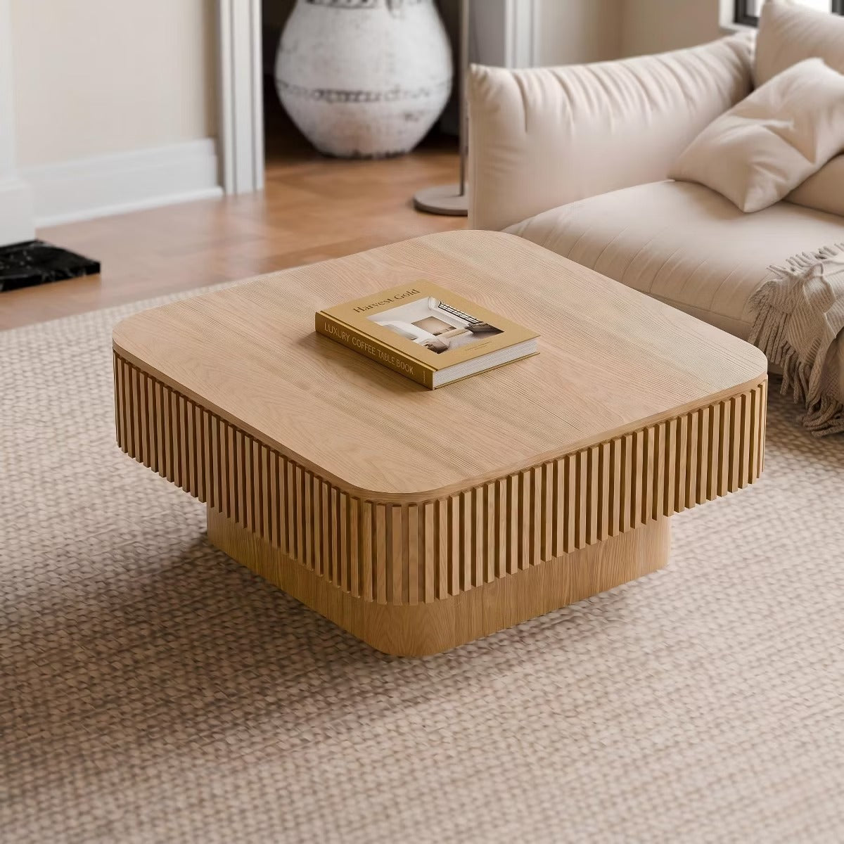 Storage Coffee Table, 31.5-Inch Square with Hidden Flip-Top Lid