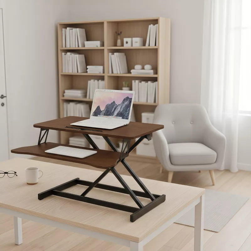 Height Adjustable Standing Desk Converter | Sit to Stand Dual Monitor Riser Workstation