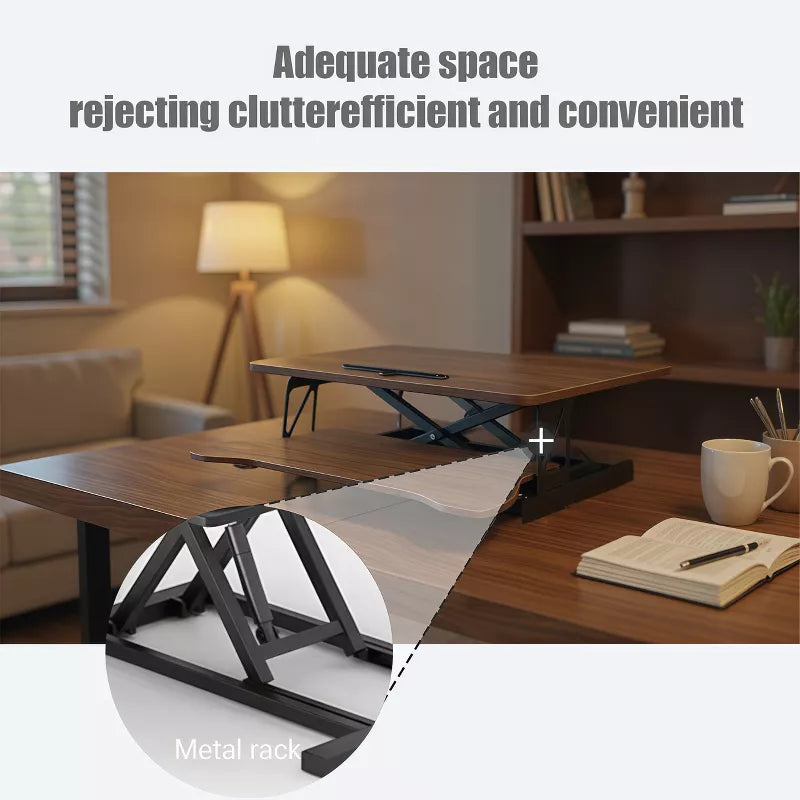 Height Adjustable Standing Desk Converter | Sit to Stand Dual Monitor Riser Workstation