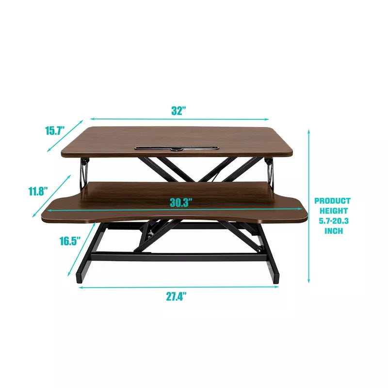 Height Adjustable Standing Desk Converter | Sit to Stand Dual Monitor Riser Workstation